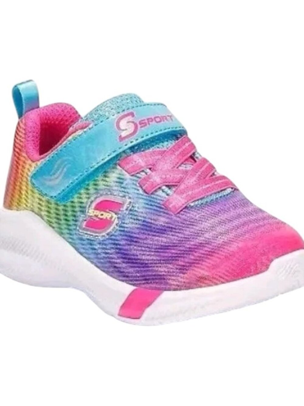 S Sport By Skechers Toddler Girls' Vivy Rainbow Print Sneakers - 7T